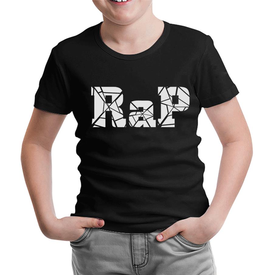 RAP Logo Siyah Çocuk Tshirt