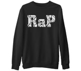 RAP Logo  Siyah Erkek Kalın Sweatshirt