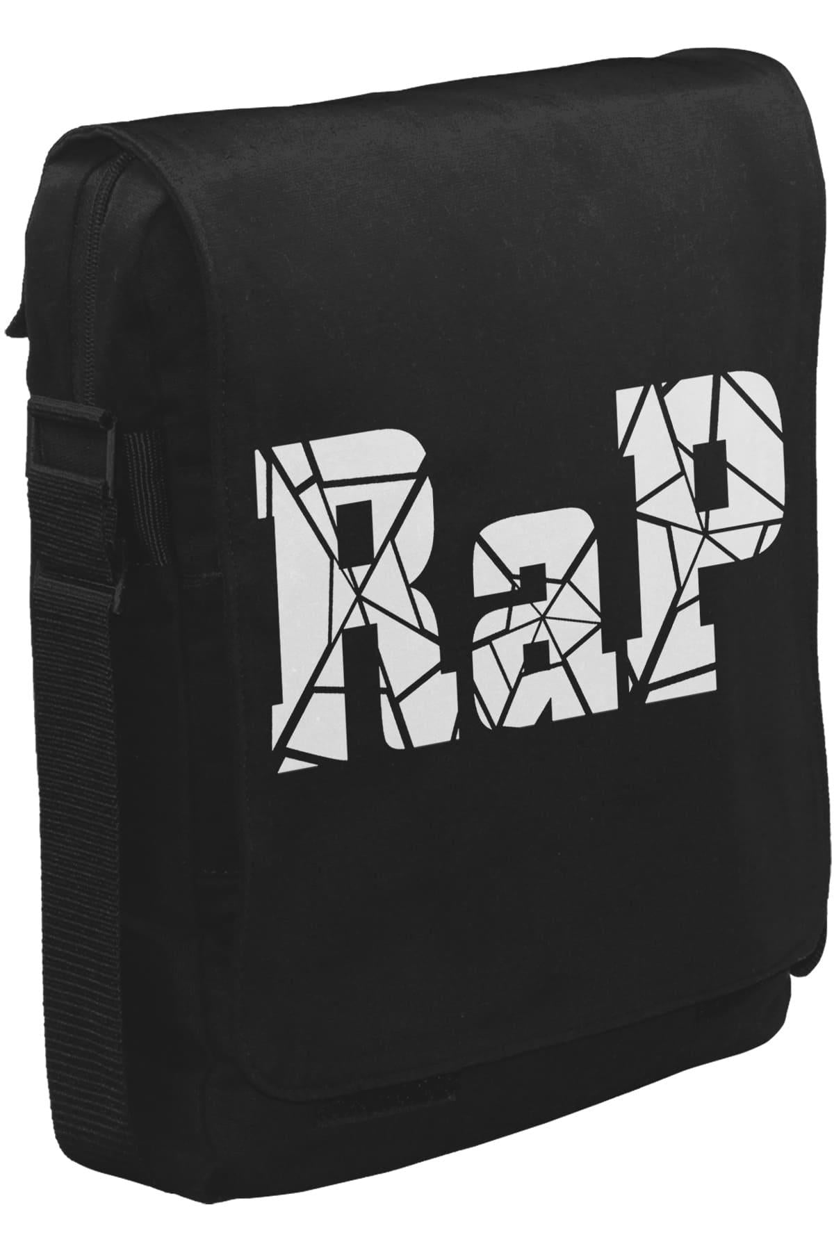 RAP Logo Unisex Siyah Postacı Çanta