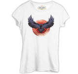 Raven Bird Screaming Beyaz Kadın Tshirt