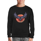 Raven Bird Screaming Black Kids Sweatshirt