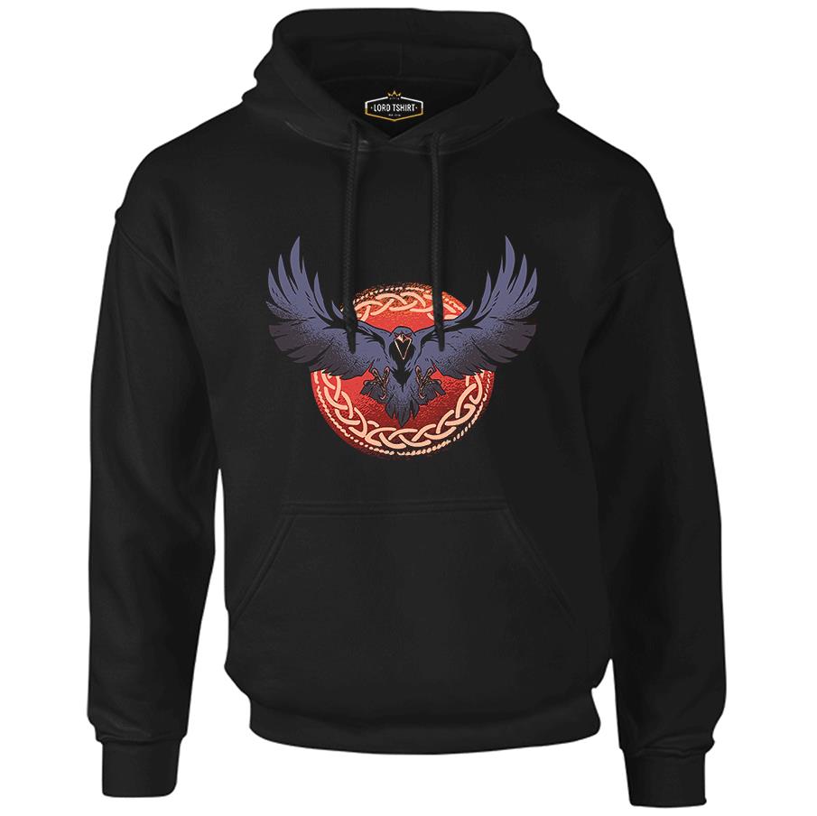Raven Bird Screaming Black Men's Zipperless Hoodie