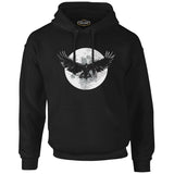 Raven Bird Wings and Moon Black Men's Zipperless Hoodie