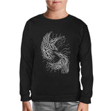 Raven Birds with Viking Knots Black Kids Sweatshirt