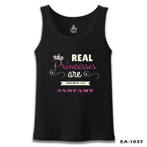 Real Princesses are born in January Black Men's Undershirt