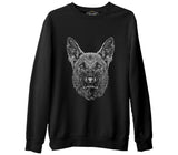 Realistic German Shephard Dog Siyah Erkek Kalın Sweatshirt
