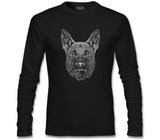 Realistic German Shephard Dog Siyah Erkek Sweatshirt