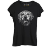 Realistic Golden Retriever Dog Black Women's Tshirt