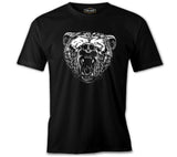 Realistic Wild Bear Roaring Black Men's Tshirt