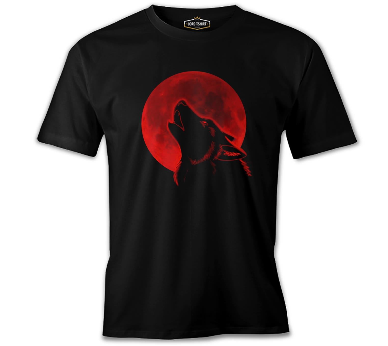 Red Moon - Kurt Siyah Erkek Tshirt