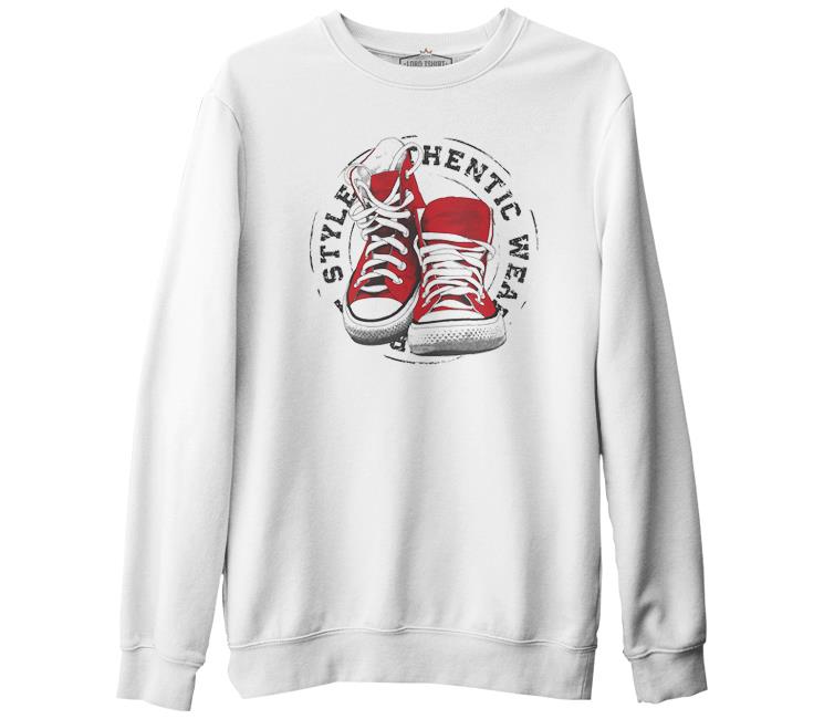 Red Wear - Shoes White Men's Thick Sweatshirt
