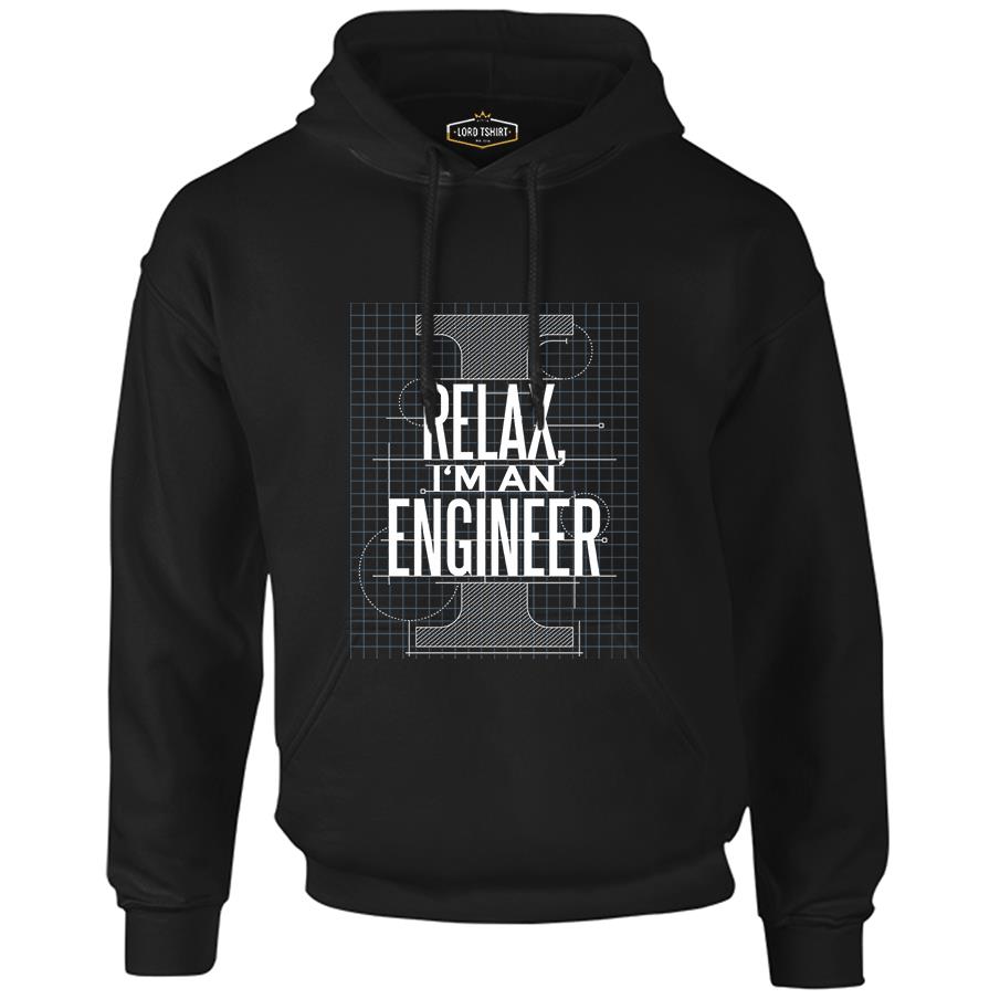 Relax I am an Engineer Black Men's Zipperless Hoodie