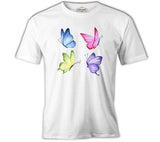 Colorful Butterflies White Men's Tshirt