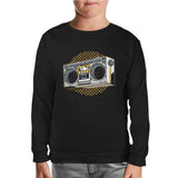 Retro 80's Radio Black Kids Sweatshirt