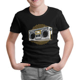 Retro 80's Radio Siyah Çocuk Tshirt