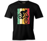 Riding Bicycle Colorful Background Black Men's Tshirt