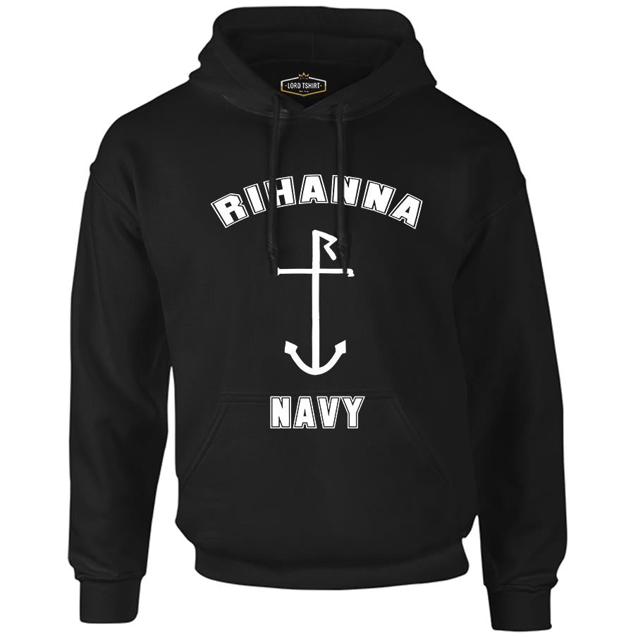 Rihanna Navy Black Men's Zipperless Hoodie