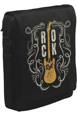 Rock 'n Roll Guitar Unisex Siyah Postacı Çanta
