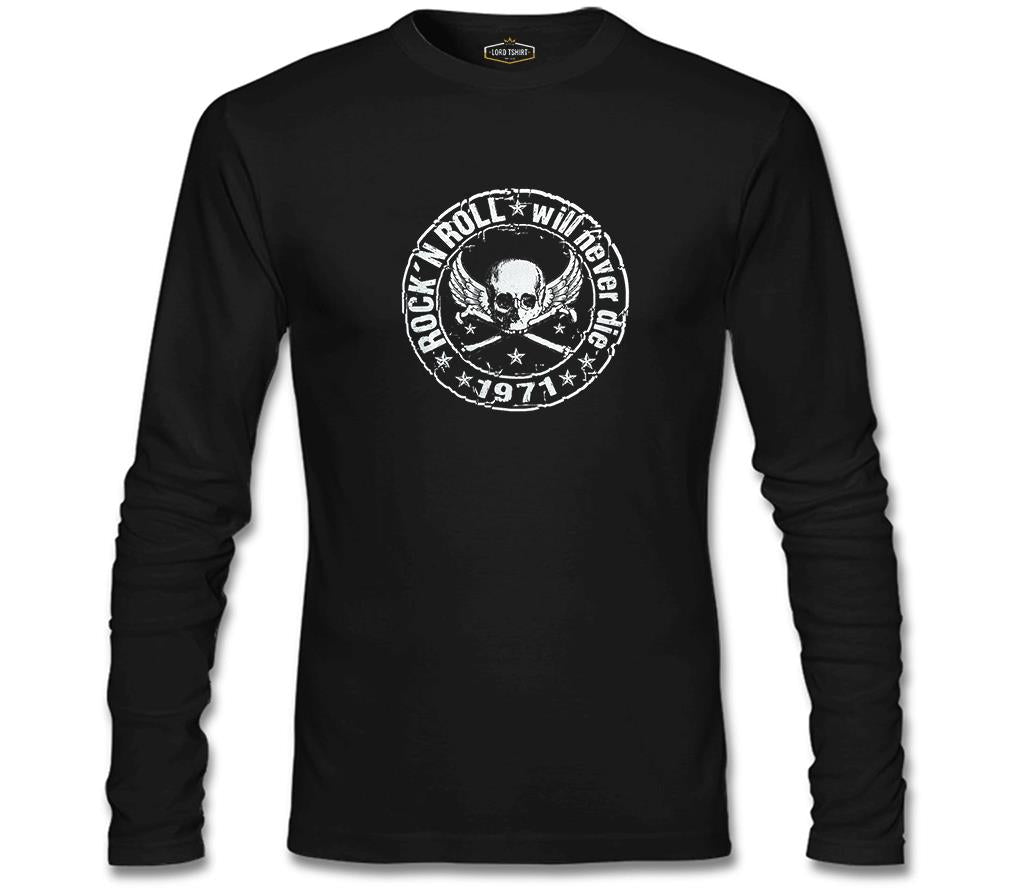 Rock 'N Roll Siyah Erkek Sweatshirt