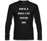 Rock & Roll Can Never Die Siyah Erkek Sweatshirt