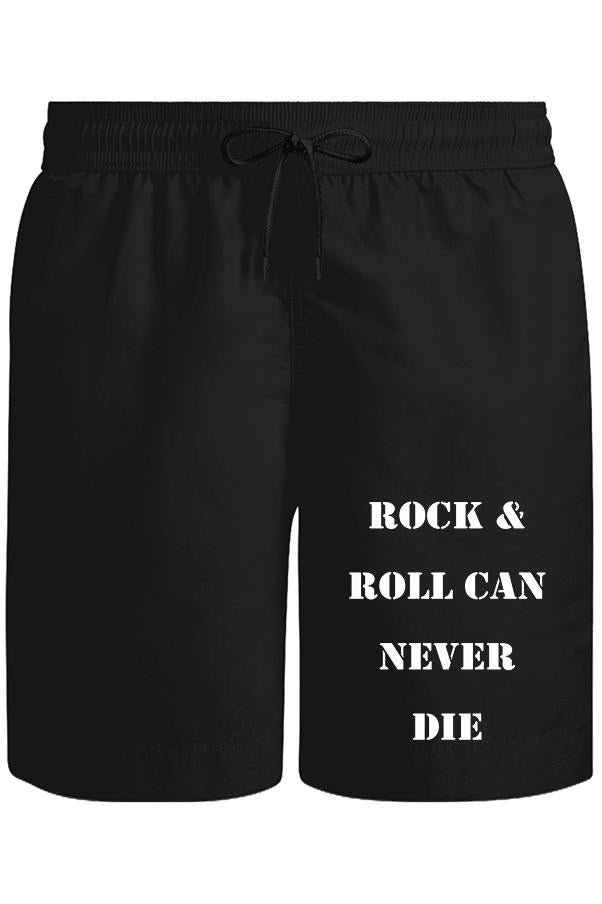 Rock & Roll Can Never Die Unisex Siyah Şort