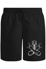 Rock Sign Hands and the Guitar Unisex Black Shorts 