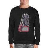 Rocker Dog Black Kids Sweatshirt
