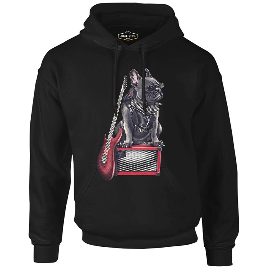 Rocker Dog Black Men's Zipperless Hoodie