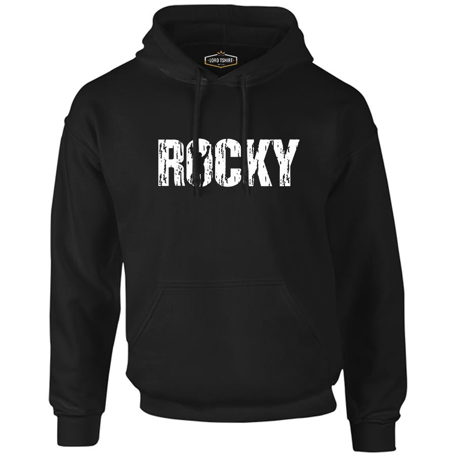 Rocky - Win Siyah Erkek Fermuarsız Kapşonlu