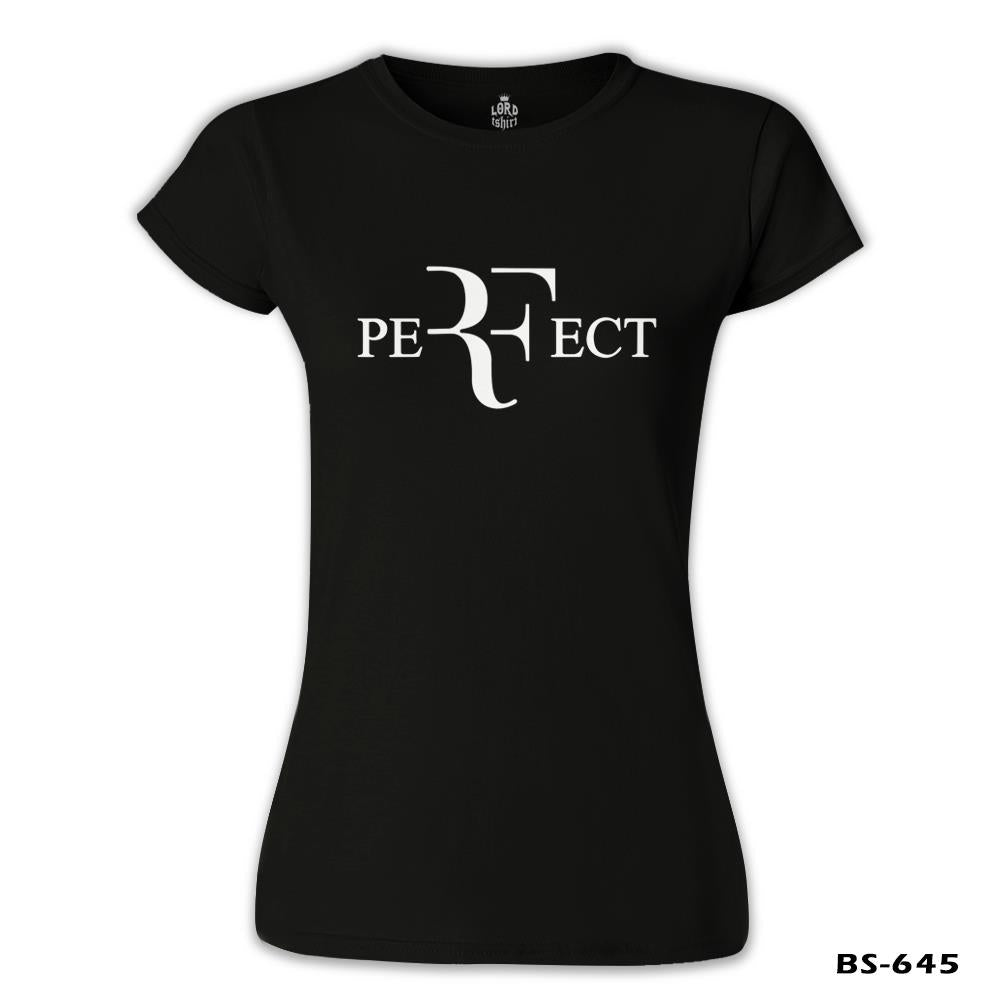 Roger Federer - Perfect Siyah Kadın Tshirt