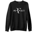Roger Federer - Perfect  Siyah Erkek Kalın Sweatshirt