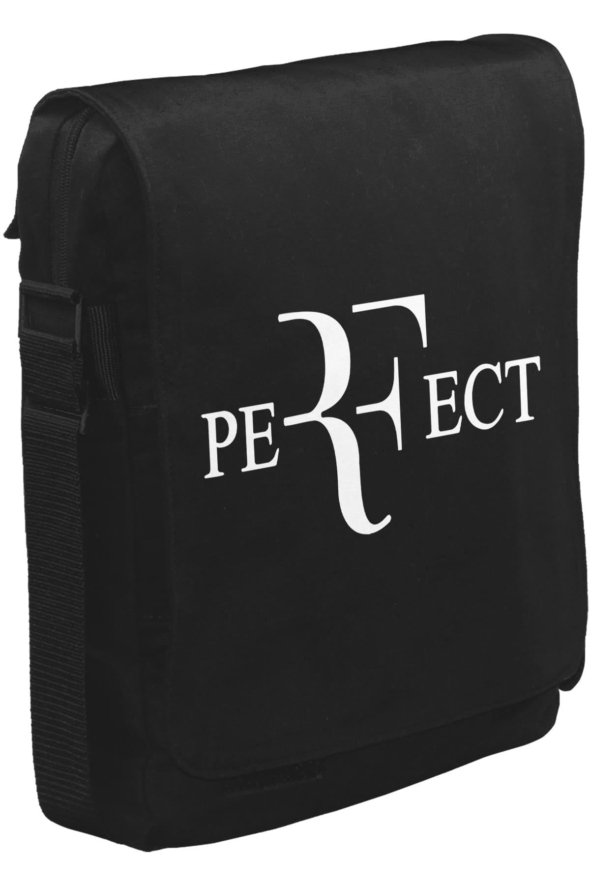 Roger Federer - Perfect Unisex Siyah Postacı Çanta