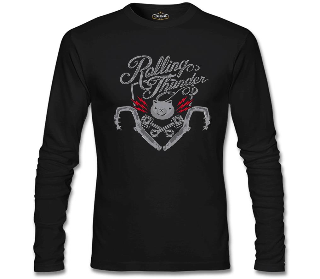 Rolling Thunder Siyah Erkek Sweatshirt