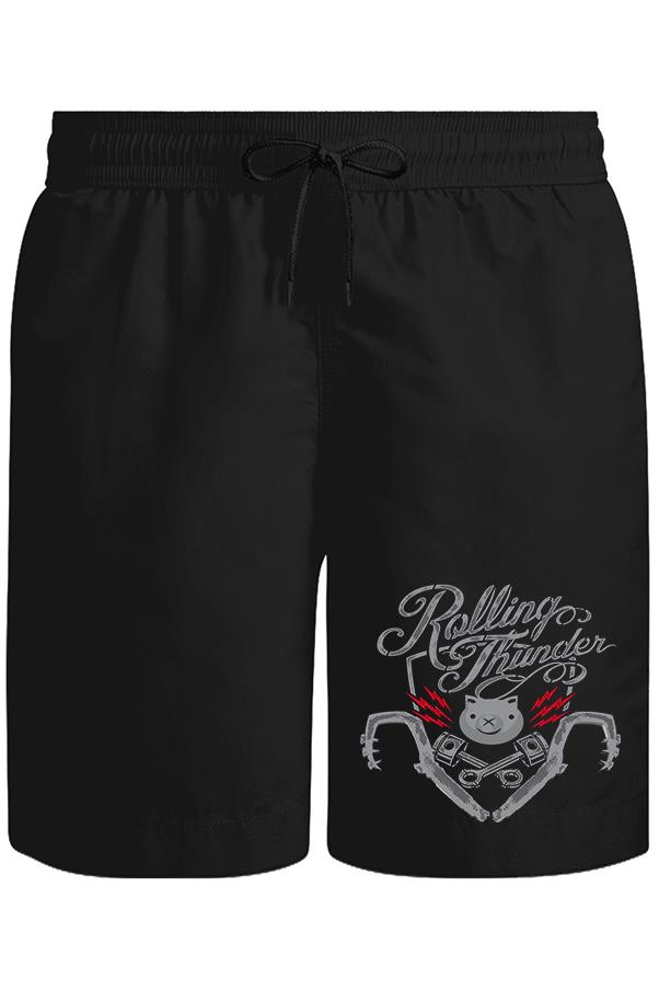 Rolling Thunder Unisex Siyah Şort
