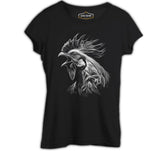 Rooster Realistic Black Women's Tshirt