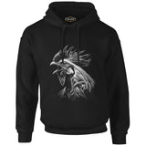 Rooster Realistic Black Men's Zipperless Hoodie