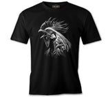 Rooster Realistic Black Men's Tshirt