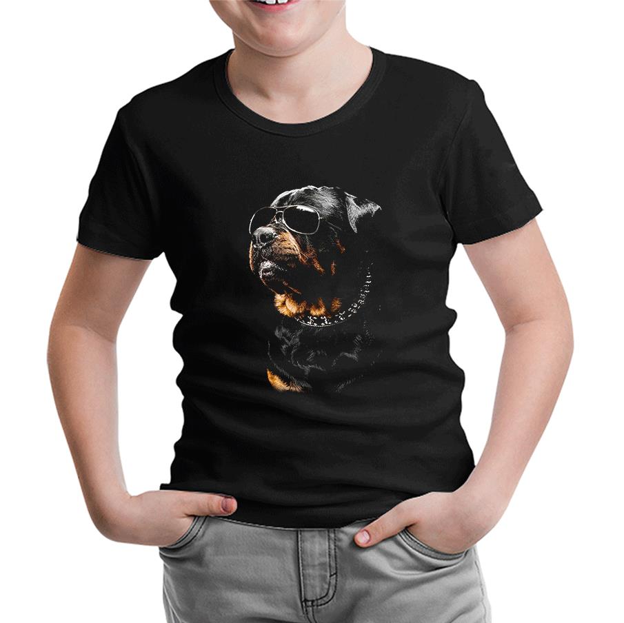 Rottweiler - Cool Siyah Çocuk Tshirt