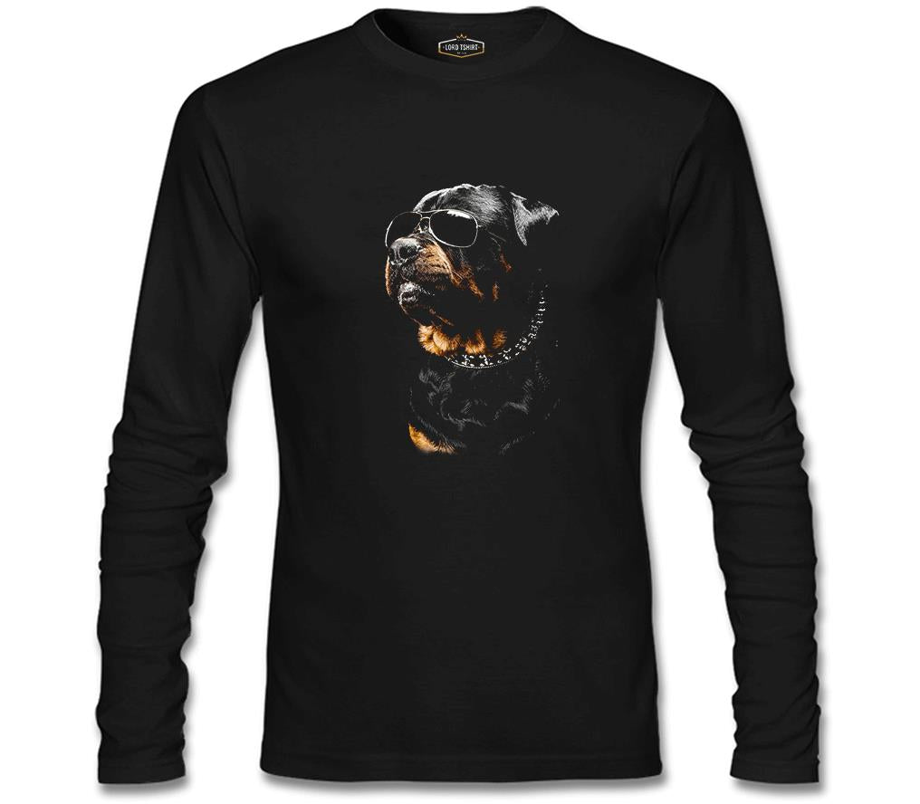 Rottweiler - Cool Siyah Erkek Sweatshirt