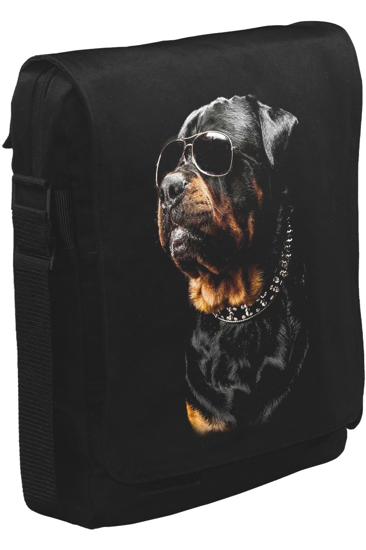 Rottweiler - Cool Unisex Black Messenger Bag 
