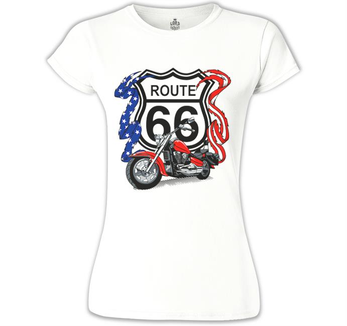 Route 66 Beyaz Kadın Tshirt