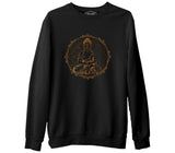 Peace of the Spirit - Golden Buddha and Mandala Black Men's Thick Sweatshirt 