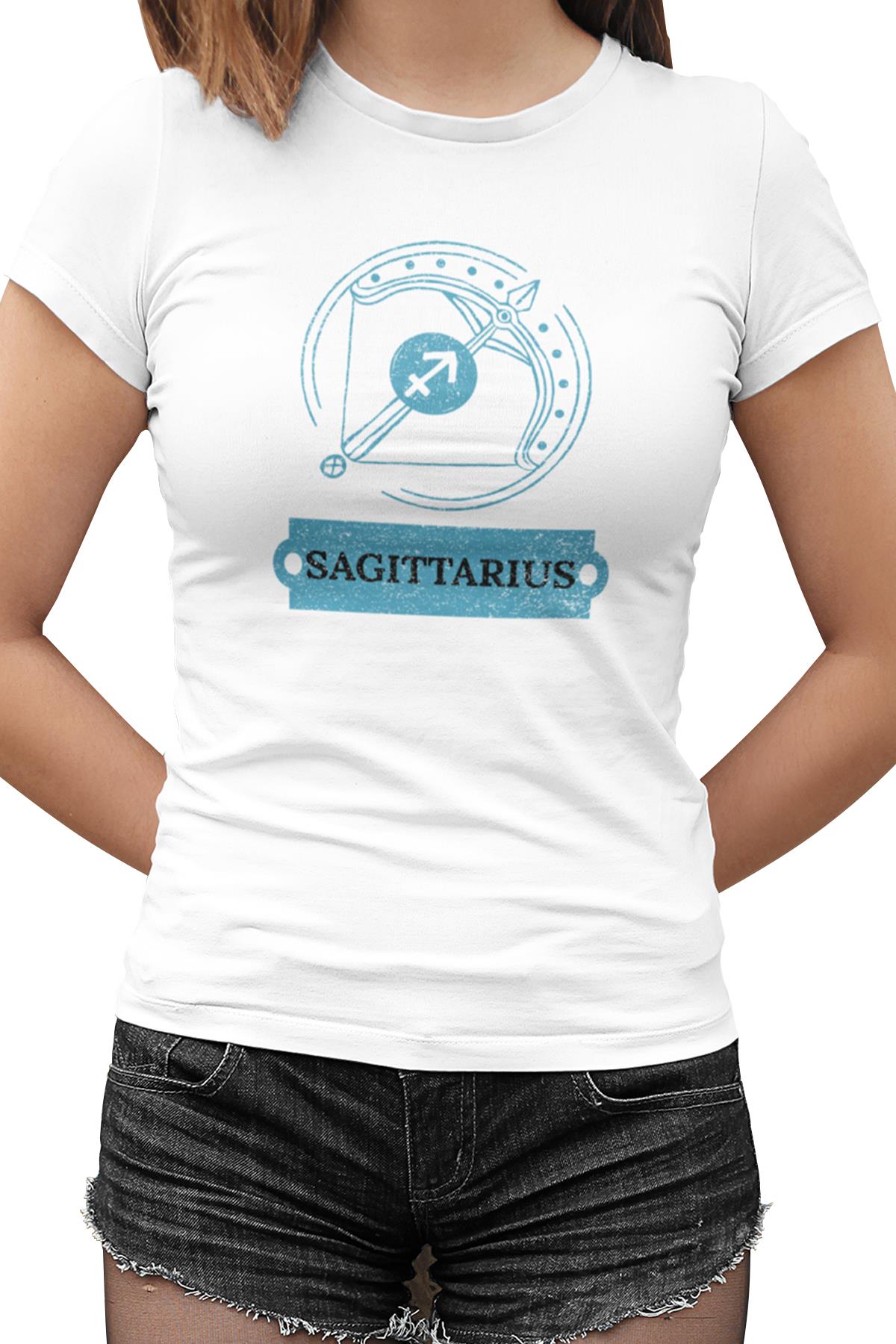 Sagitttarius Beyaz Kadın Tshirt