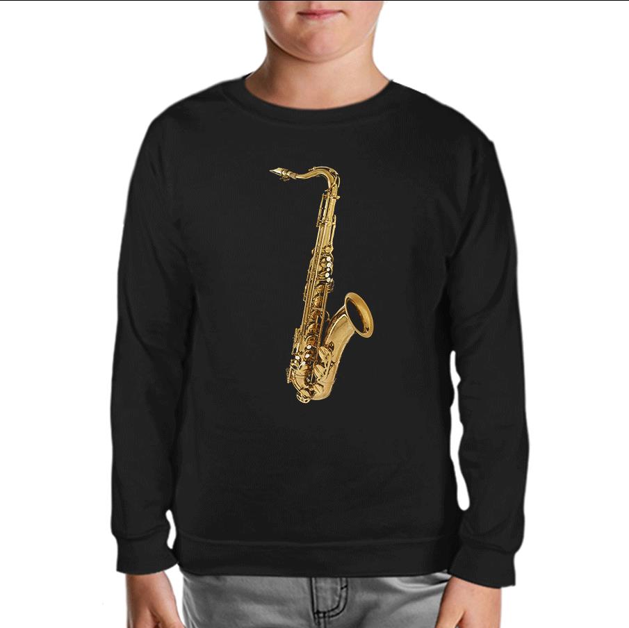 Saxophone Black Kids Sweatshirt