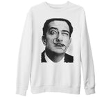 Salvador Dali Beyaz Kalın Sweatshirt