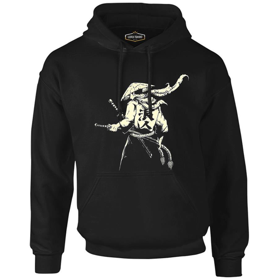 Samurai - Sword Black Men's Zipperless Hoodie