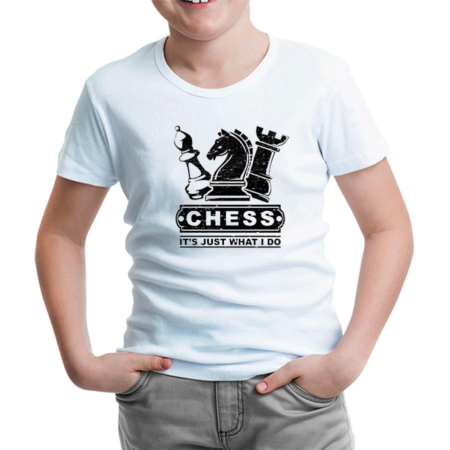 Chess - Just Play White Kids Tshirt