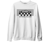 Satranç Kulübü Beyaz Erkek Kalın Sweatshirt