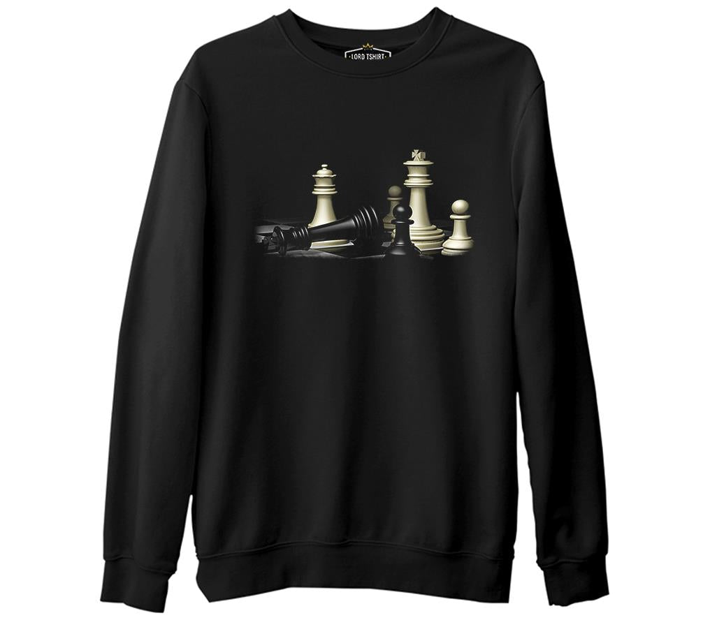 Chess Black Men's Thick Sweatshirt
