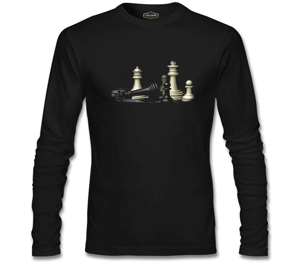 Satranç Siyah Erkek Sweatshirt